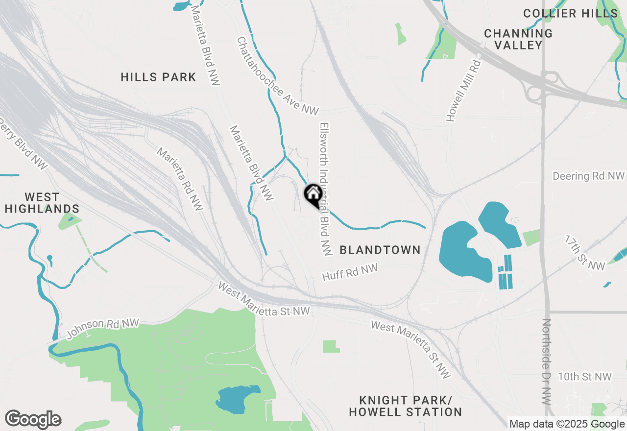 Map of 1364 Rietveld Row Nw, Atlanta, GA 30318