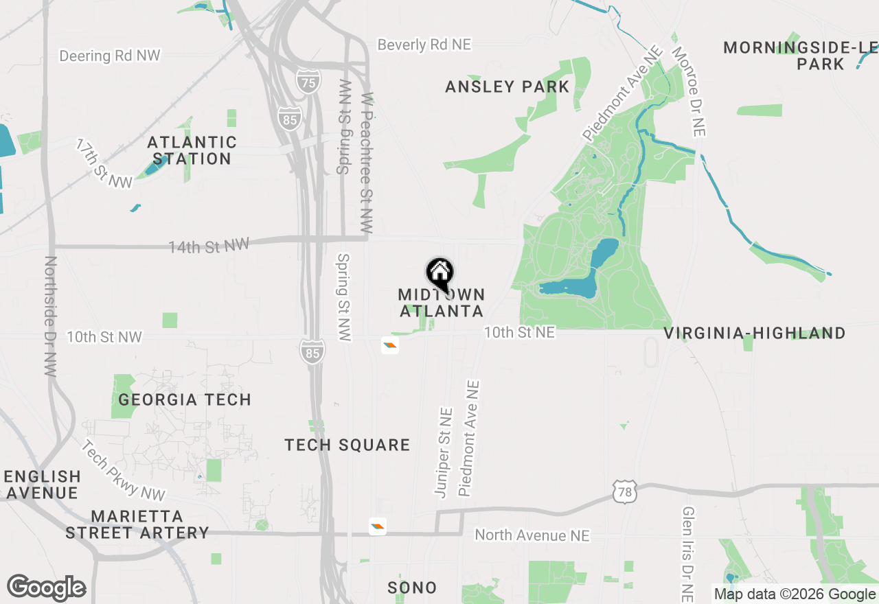 Map of 1065 Peachtree Street Ne #3102, Atlanta, GA 30309