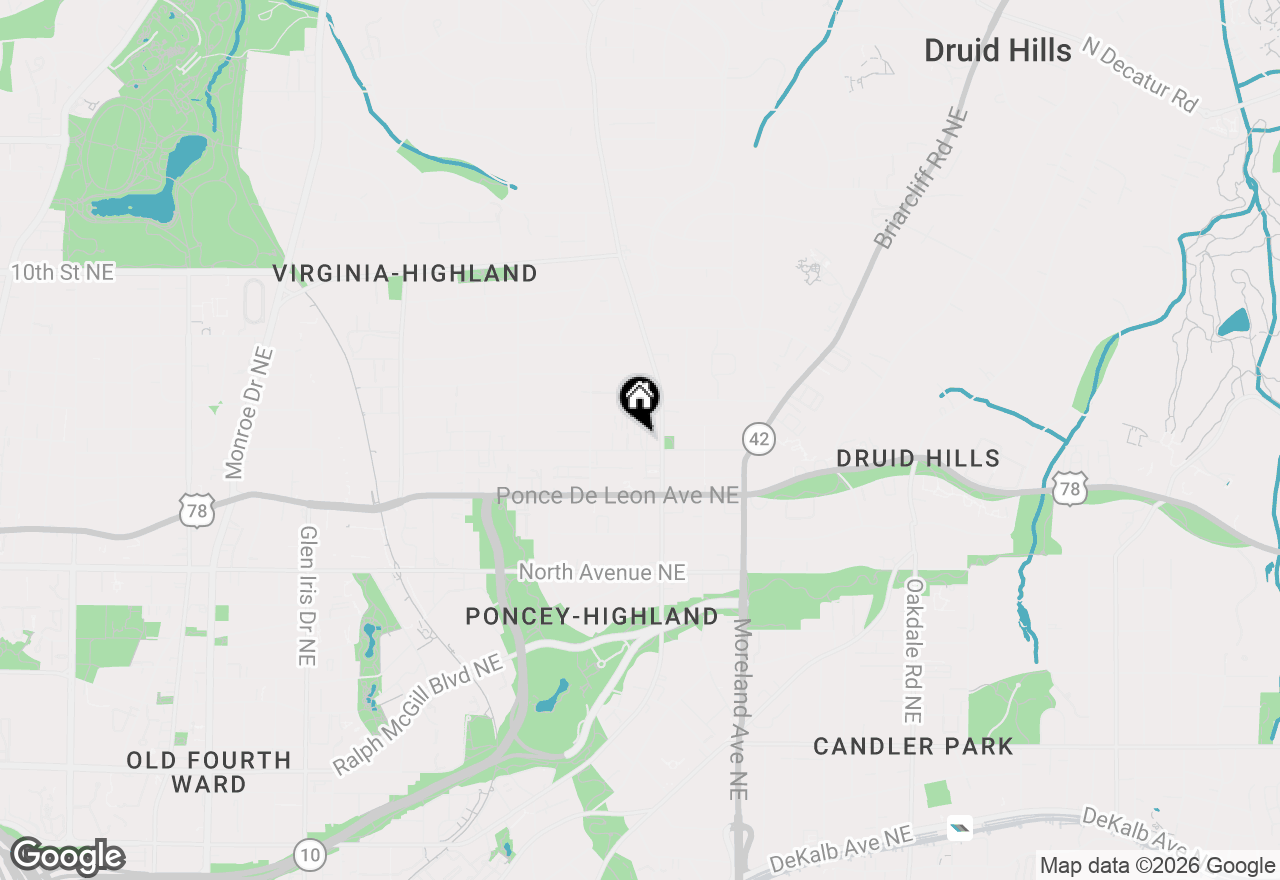 Map of 1042 Saint Charles Avenue Ne #4, Atlanta, GA 30306