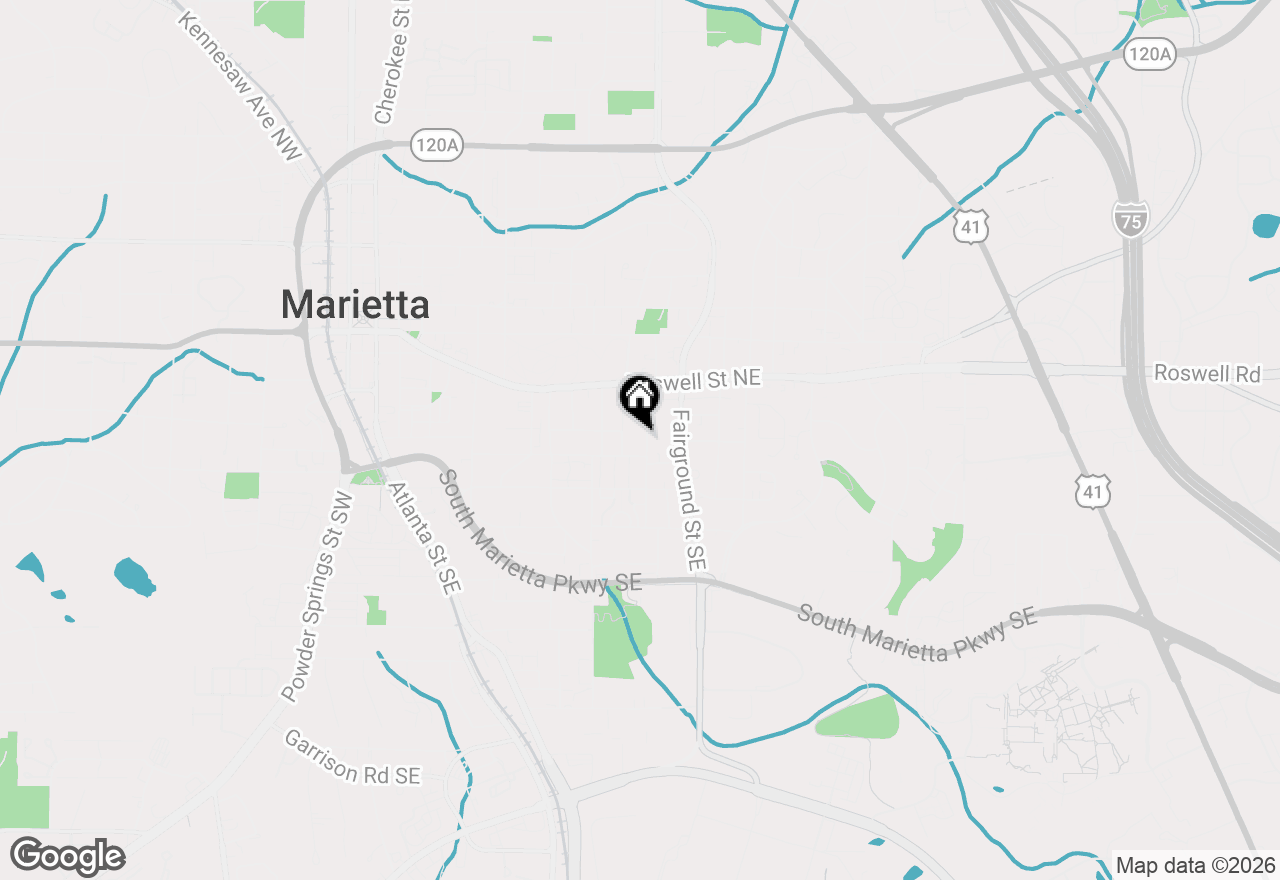 Map of 134 South Avenue Se, Marietta, GA 30060