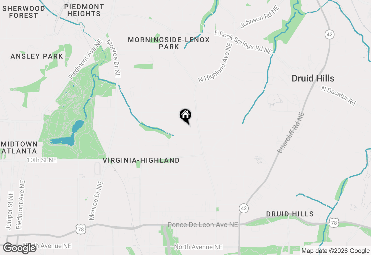 Map of 925 Highland Terrace Ne, Atlanta, GA 30306
