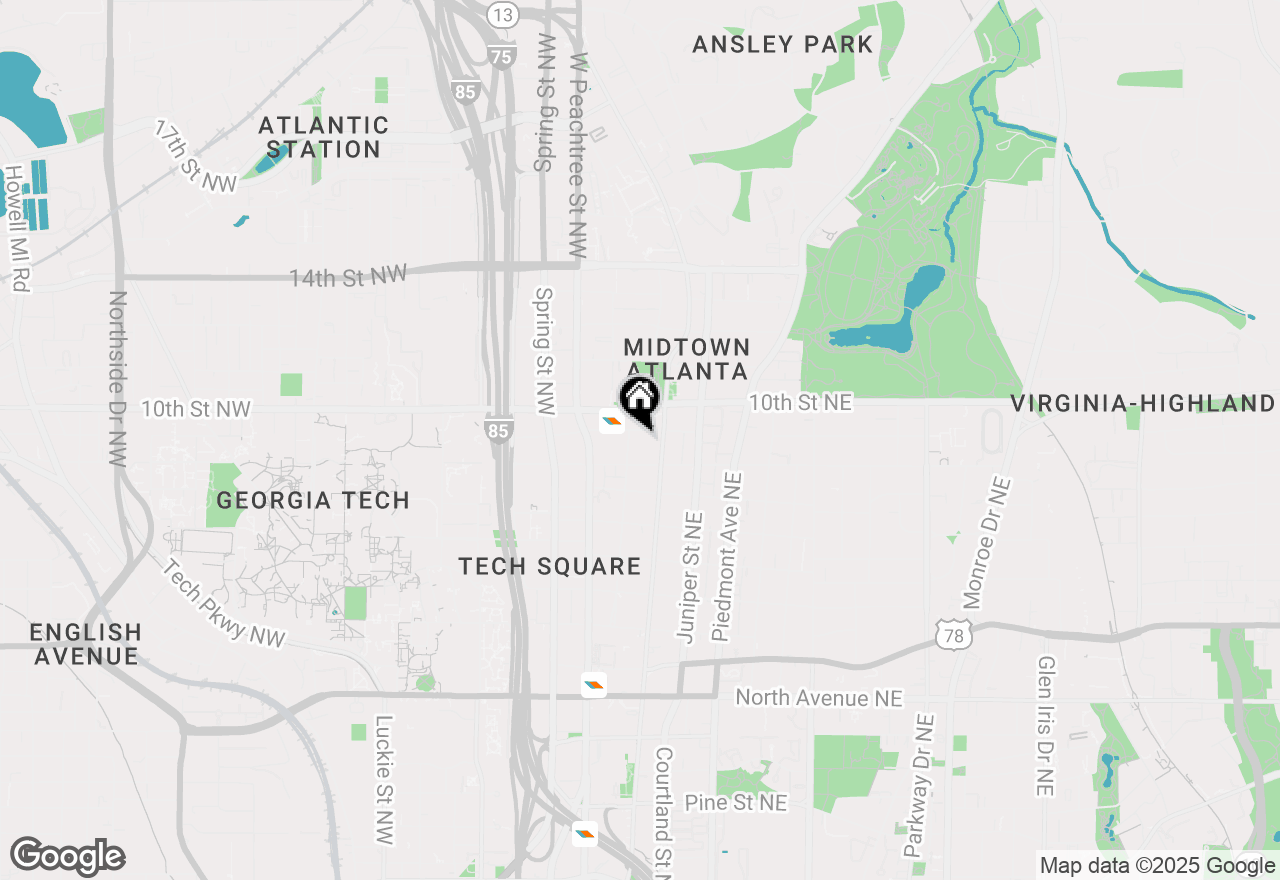 Map of 77 Peachtree Place Ne #101, Atlanta, GA 30309