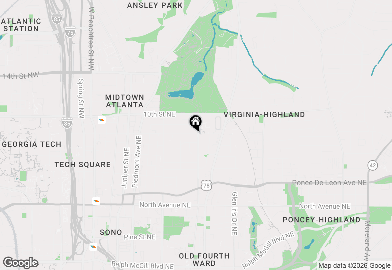 Map of 904 Charles Allen Drive Ne, Atlanta, GA 30308