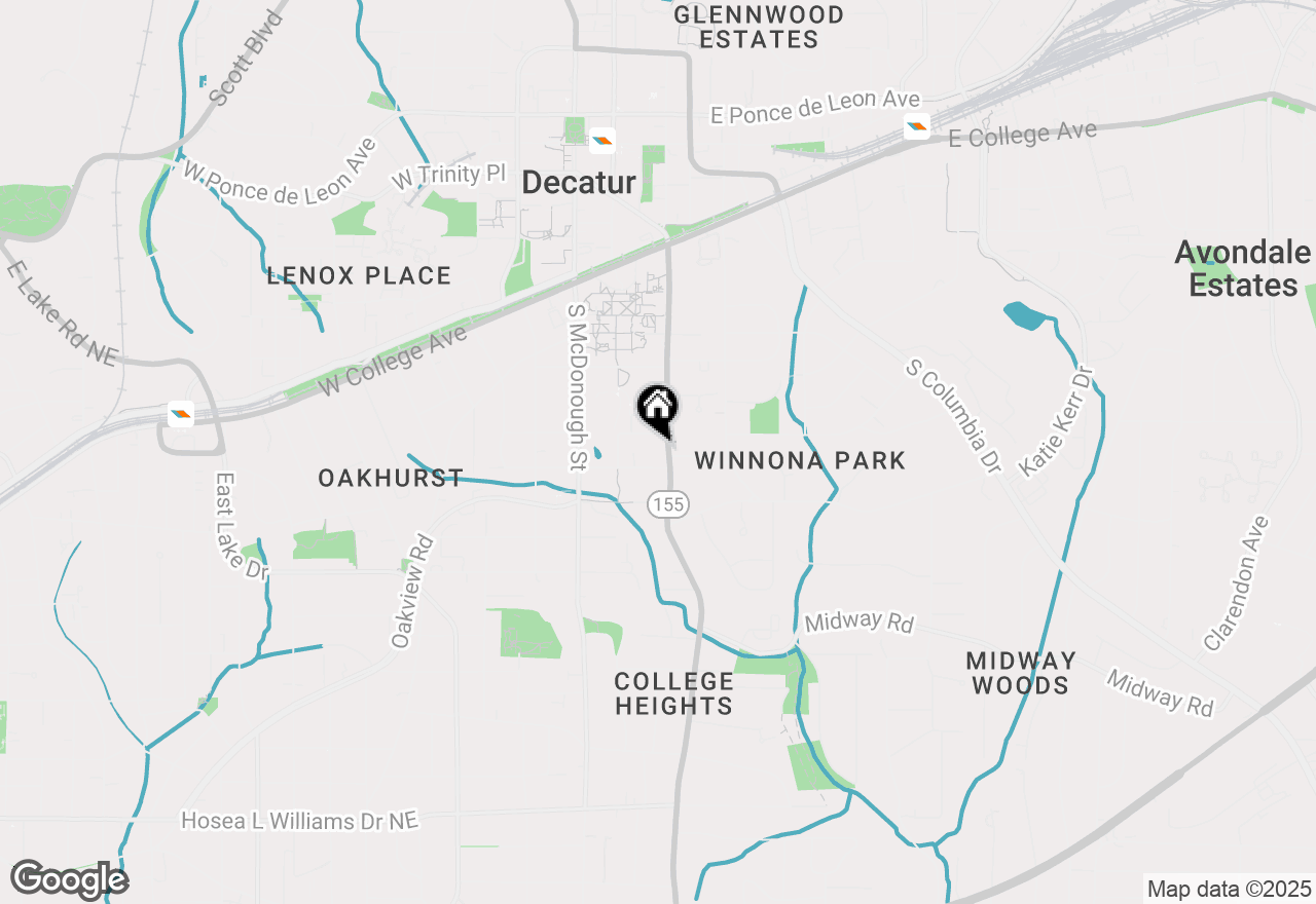 Map of 417 South Candler Street, Decatur, GA 30030