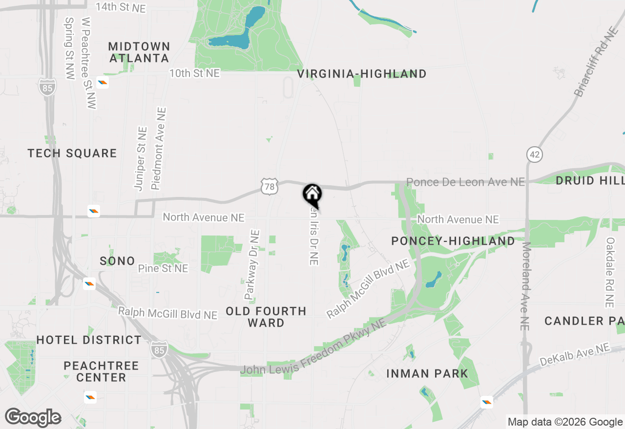 Map of 620 Glen Iris Drive Ne, Atlanta, GA 30308