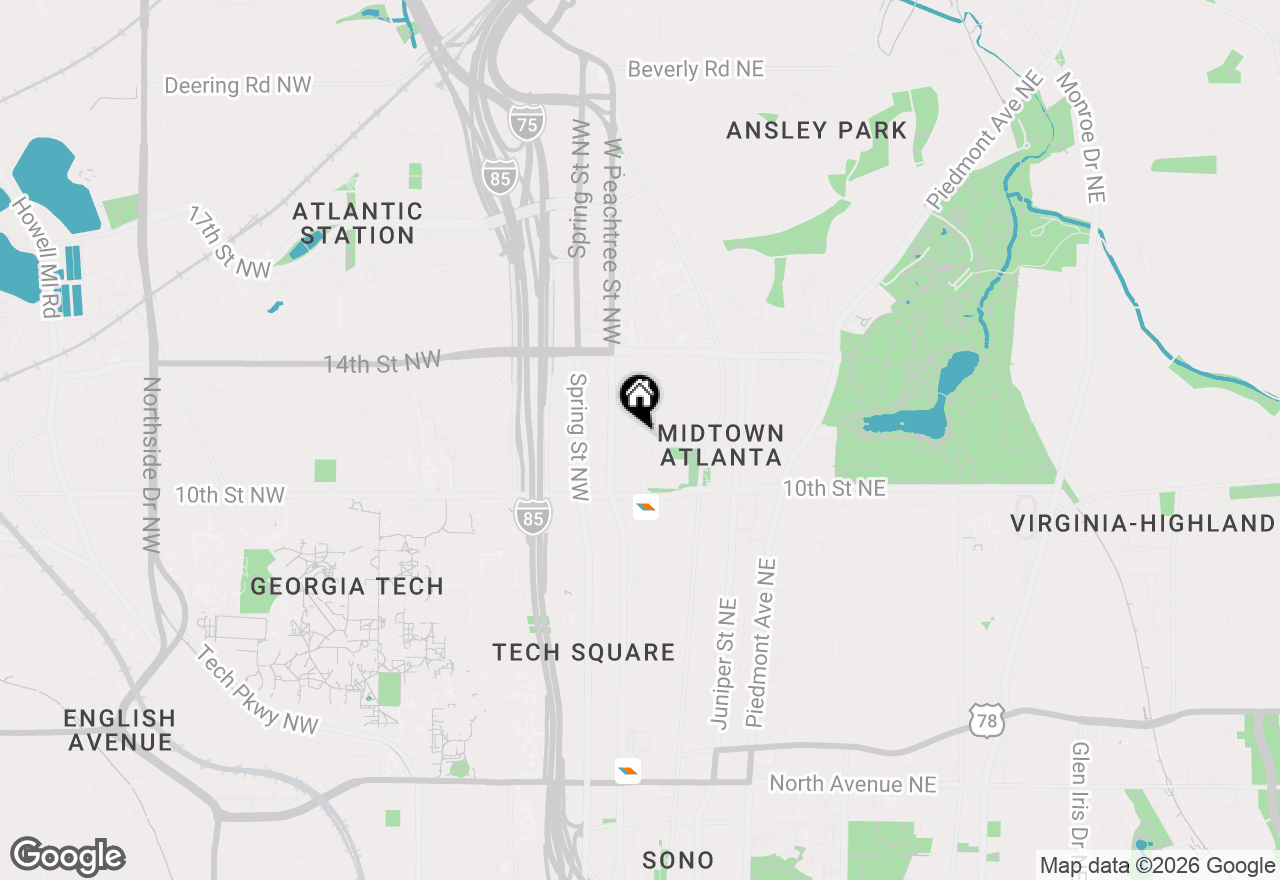 Map of 1074 Peachtree Walk Ne #B414, Atlanta, GA 30309