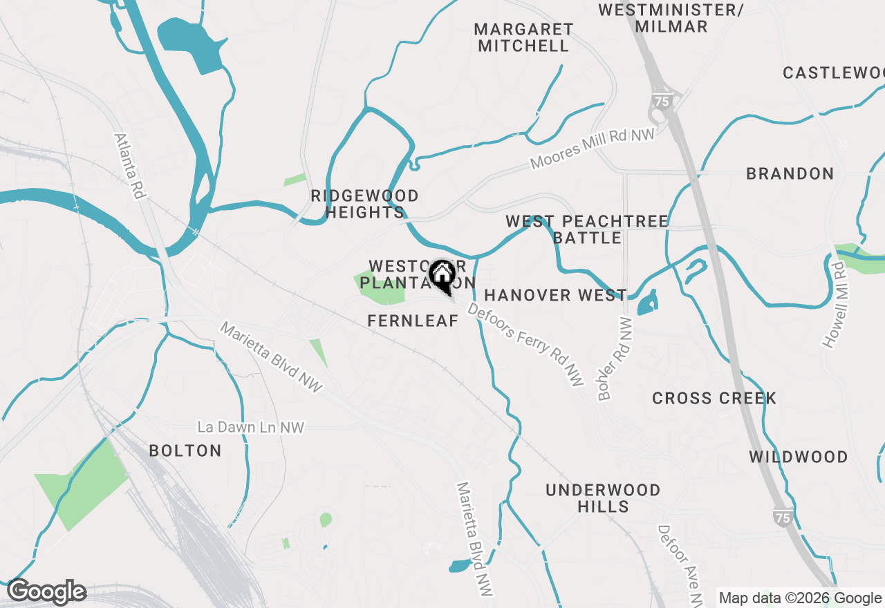Map of 2556 Defoors Ferry Road Nw, Atlanta, GA 30318