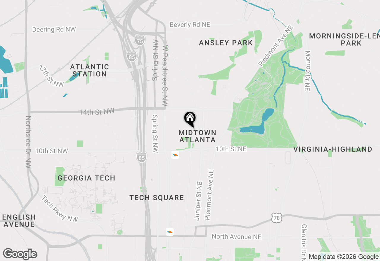 Map of 1080 Peachtree Street Ne #1212, Atlanta, GA 30309
