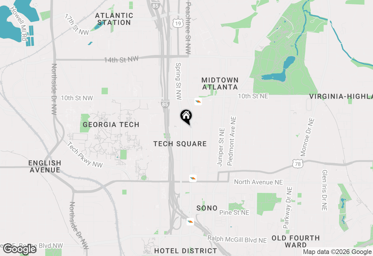 Map of 845 Spring Street #523, Atlanta, GA 30308