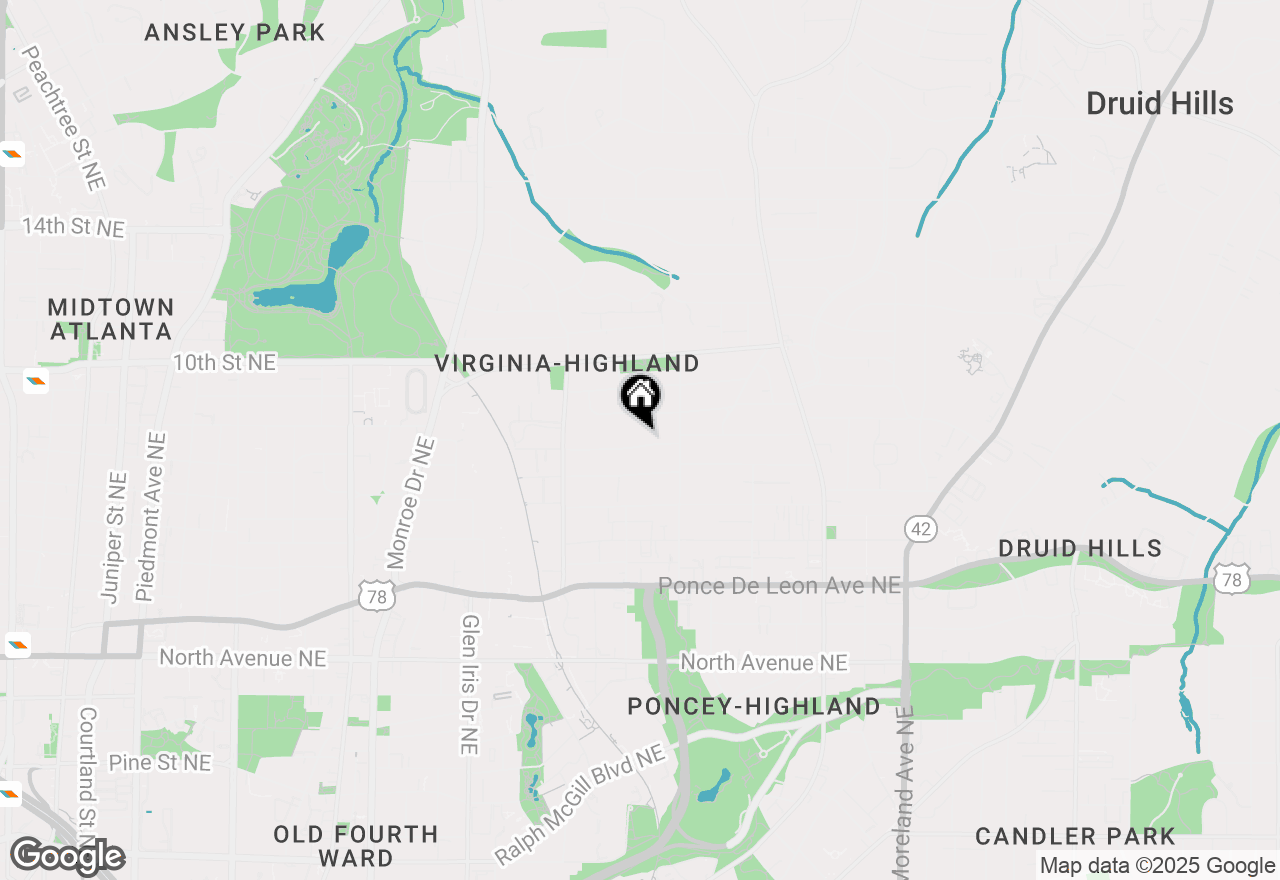 Map of 824 Ponce De Leon Terrace Ne, Atlanta, GA 30306