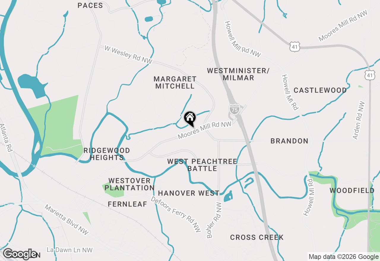 Map of 1403 Moores Mill Road Nw, Atlanta, GA 30327