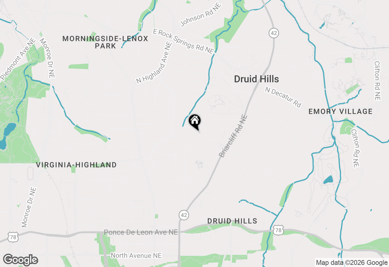 Map of 1230 Briarwood Drive Ne, Atlanta, GA 30306