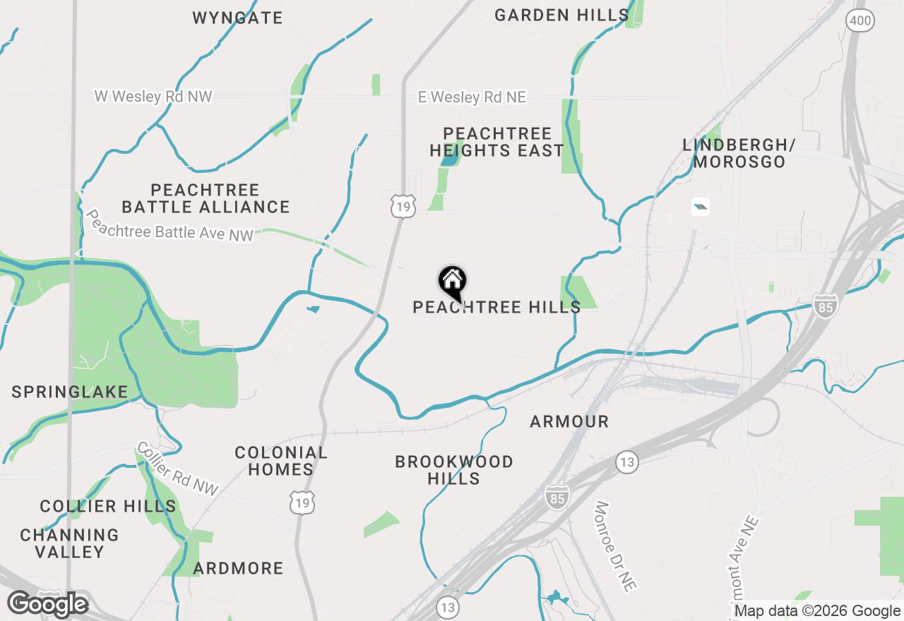 Map of 109 Peachtree Hills Avenue Ne, Atlanta, GA 30305