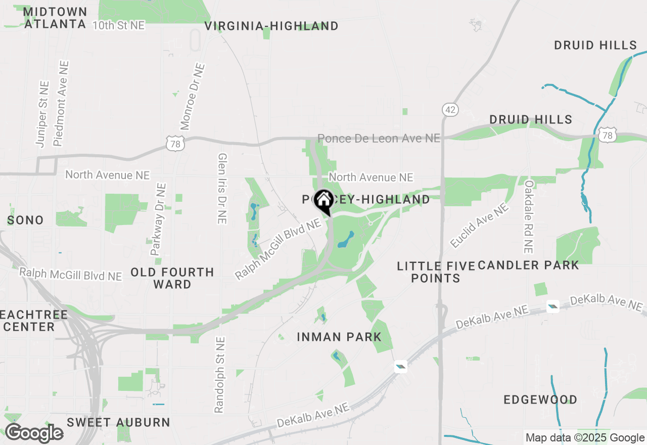 Map of 821 Ralph Mcgill Boulevard Ne #3202, Atlanta, GA 30306