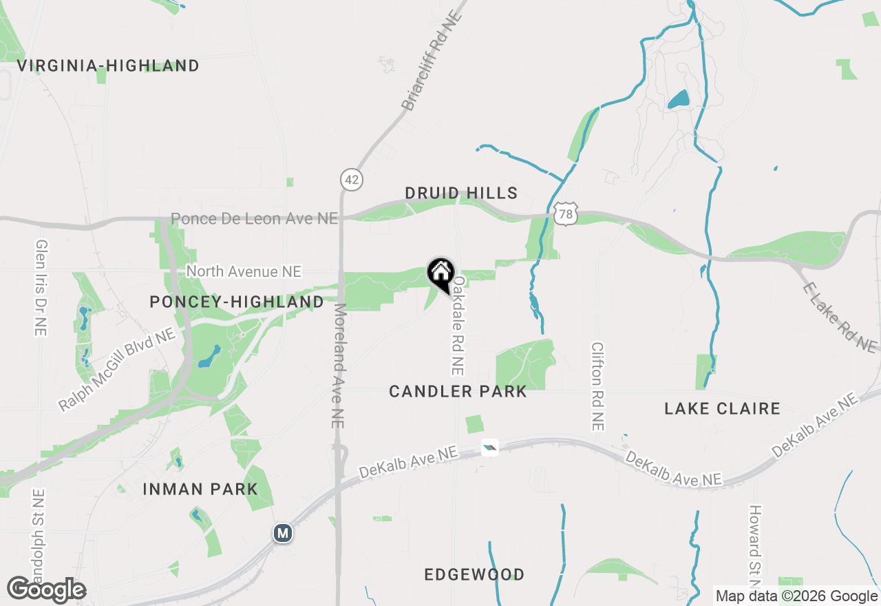 Map of 1355 Euclid Avenue Ne #3A, Atlanta, GA 30307