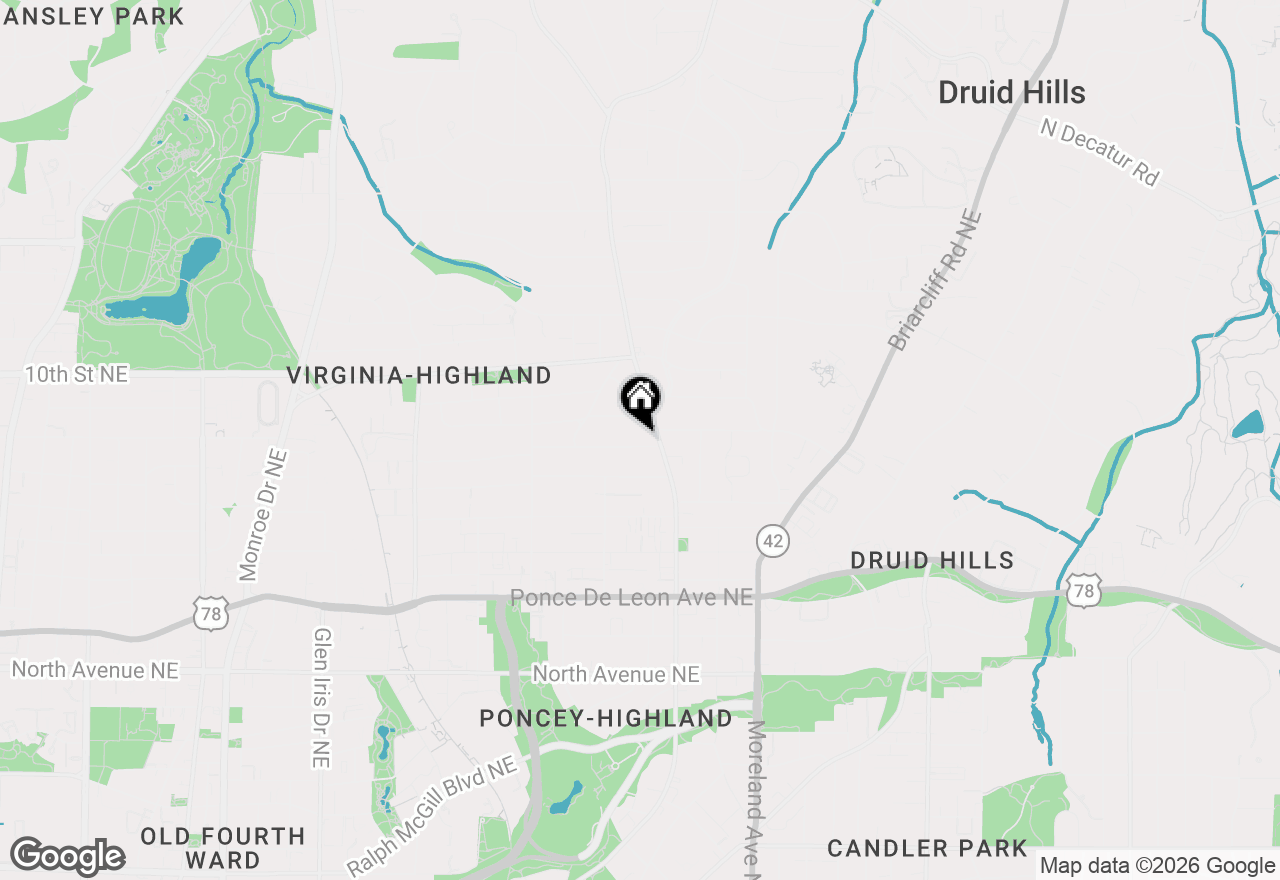 Map of 1024 Highland View Ne, Atlanta, GA 30306
