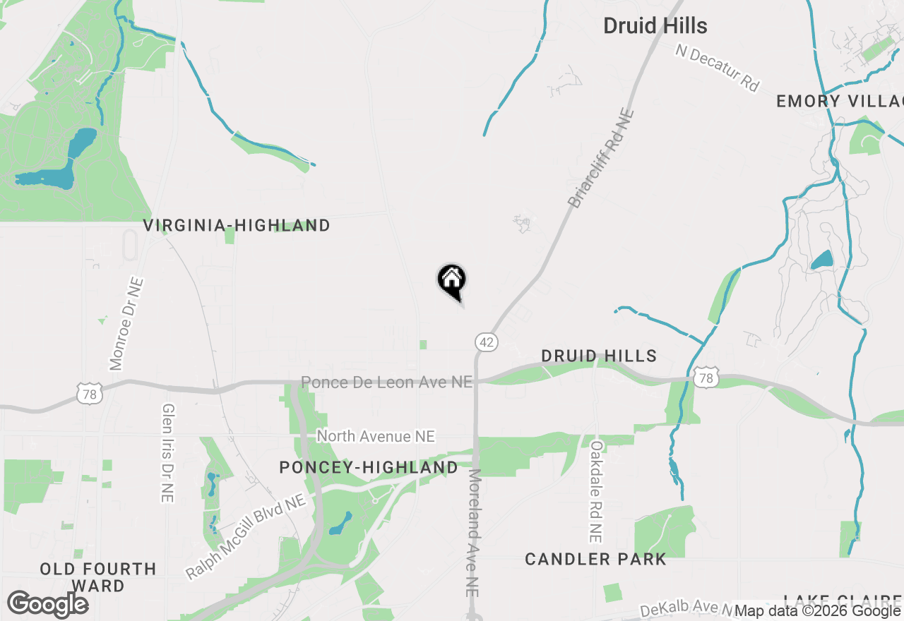 Map of 1126 Briarcliff Place Ne #1, Atlanta, GA 30306