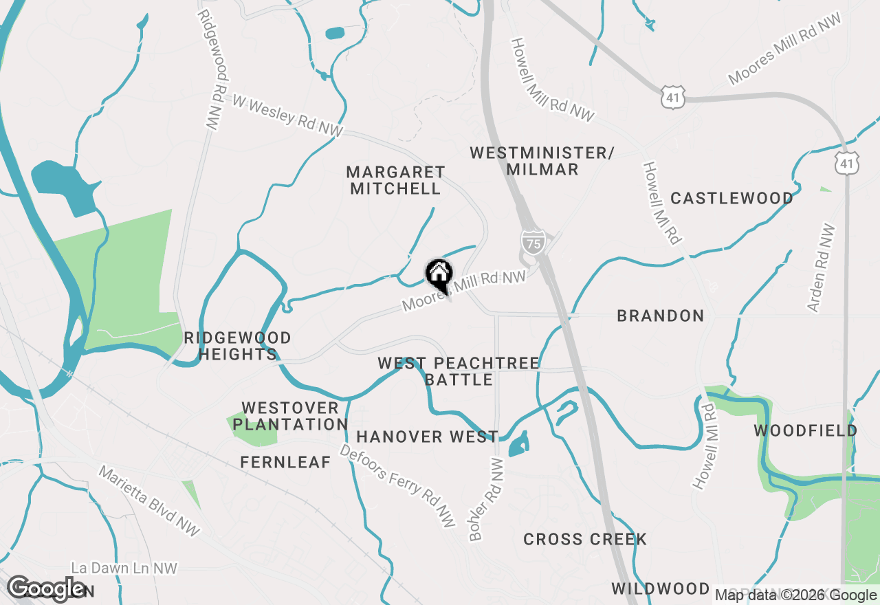 Map of 1386 Moores Mill Road Nw, Atlanta, GA 30327