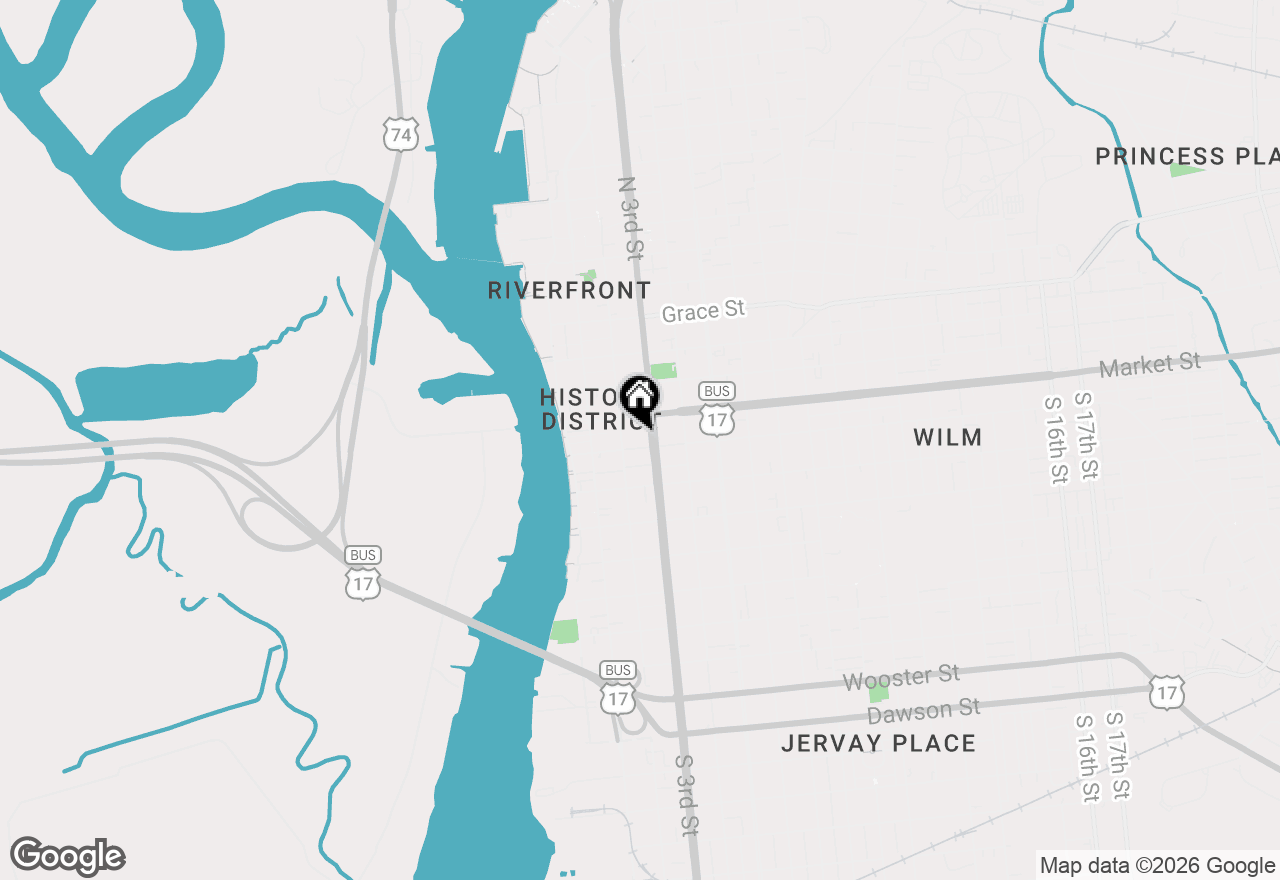 Map of 215 Dock Street, Wilmington, NC 28401