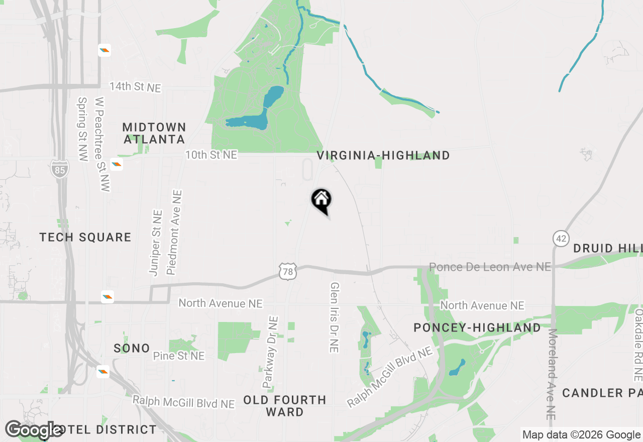 Map of 556 Greenwood Avenue Ne, Atlanta, GA 30308