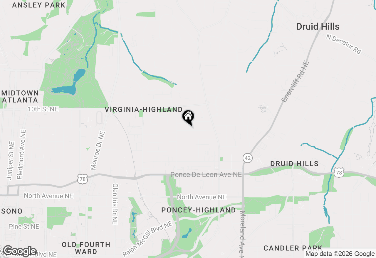 Map of 932 Highland View Ne, Atlanta, GA 30306