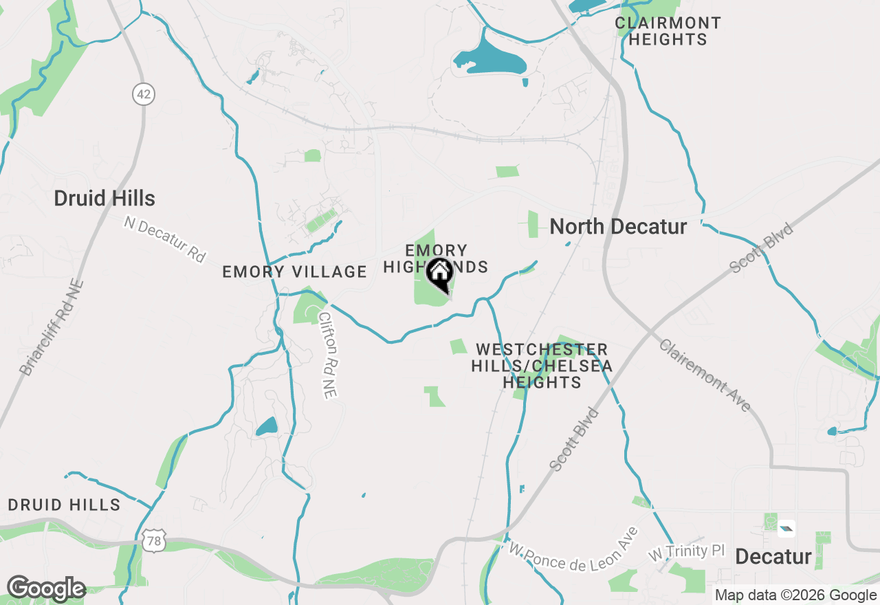 Map of 1772 Ridgewood Drive Ne, Atlanta, GA 30307