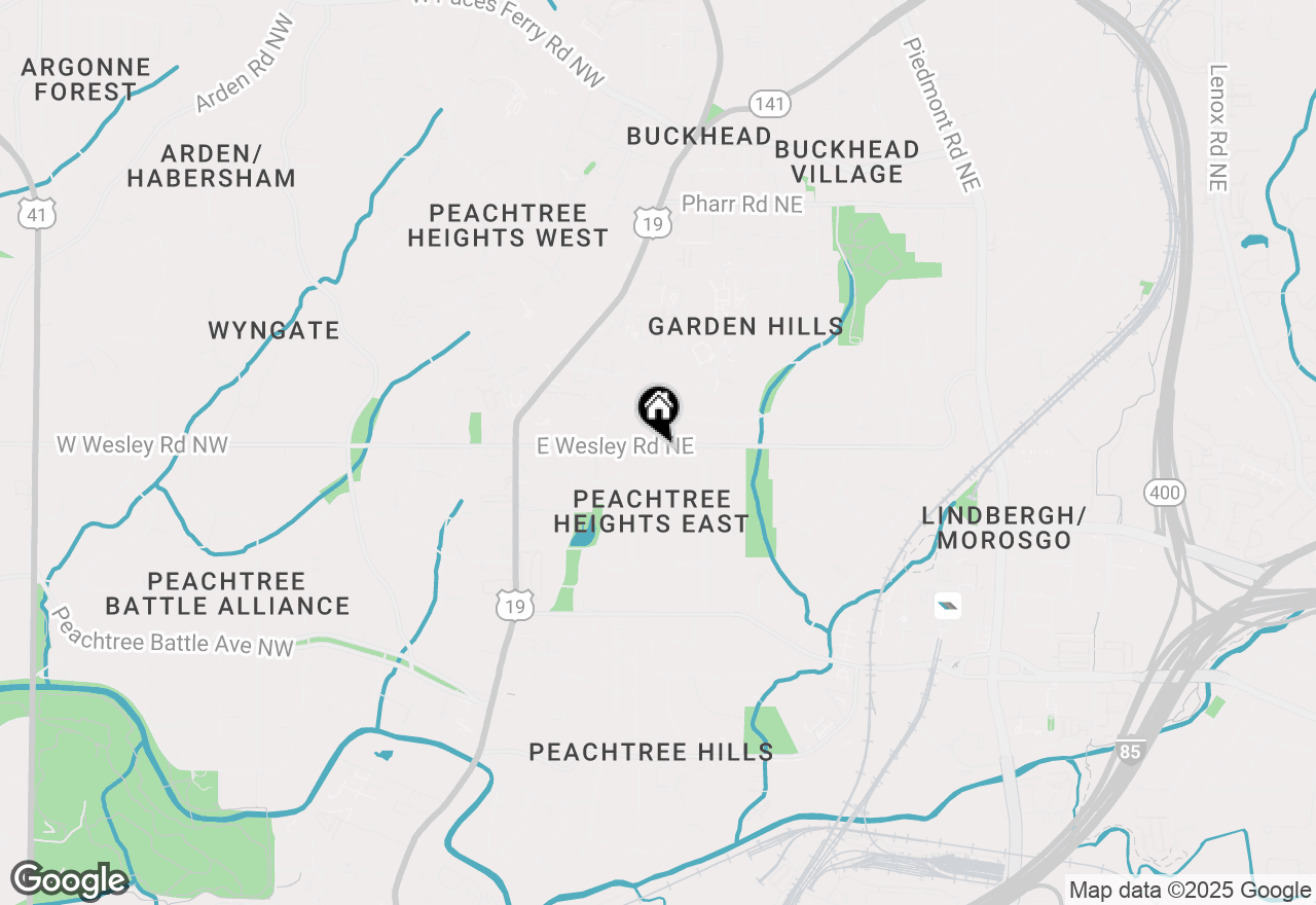 Map of 185 E Wesley Road Ne, Atlanta, GA 30305