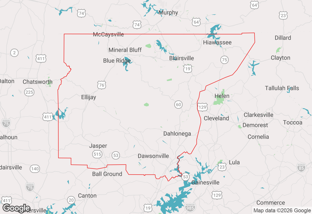 North Georgia Mountains map