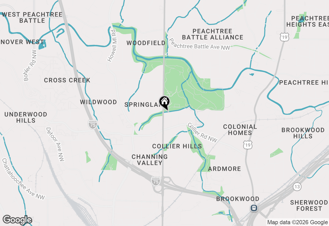 Map of 595 Overbrook Drive Nw, Atlanta, GA 30318