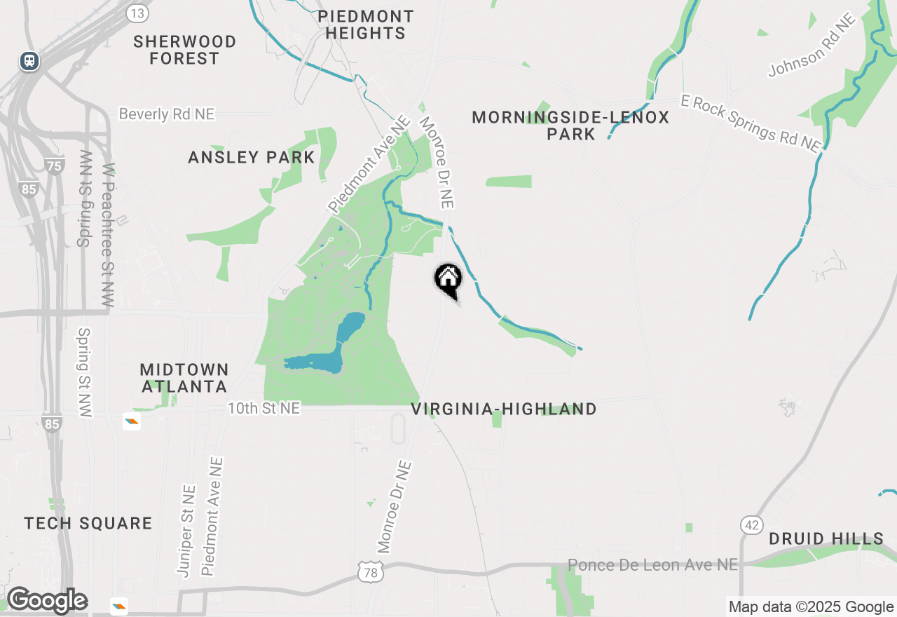 Map of 1175 Monroe Drive Ne, Atlanta, GA 30306