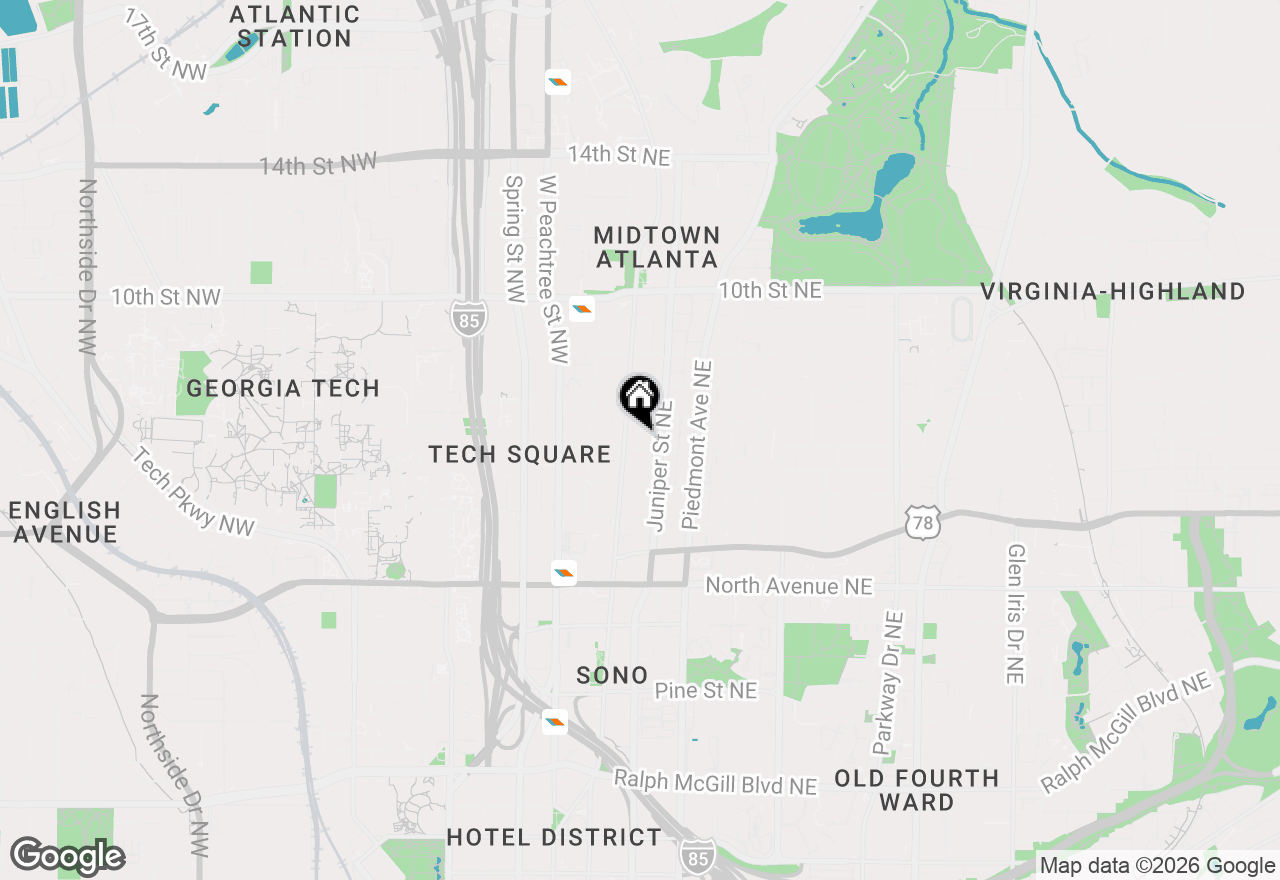 Map of 805 Peachtree Street Ne #416, Atlanta, GA 30308