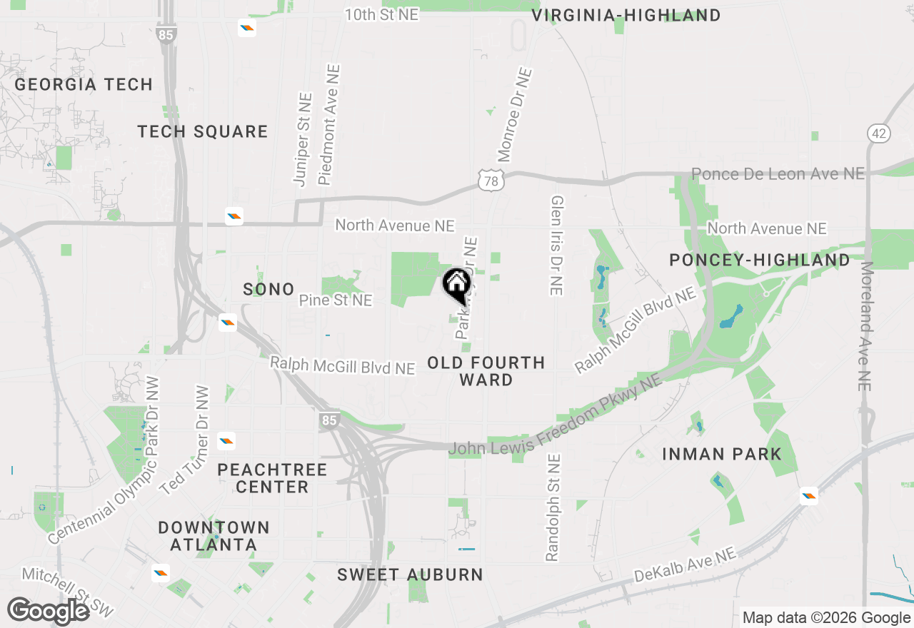 Map of 456 Parkway Drive Ne #3, Atlanta, GA 30308