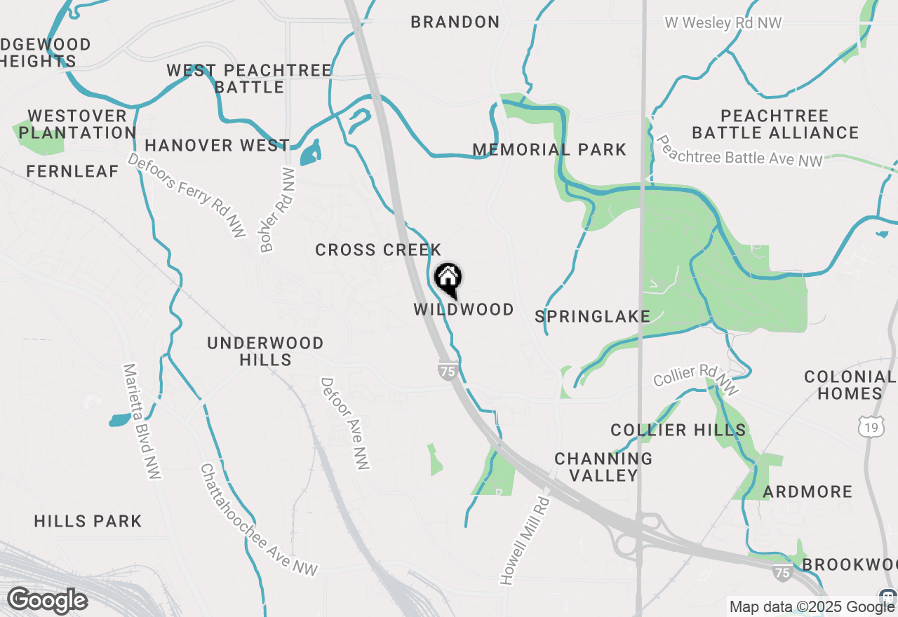 Map of 2652 Brookview Lane Nw, Atlanta, GA 30318