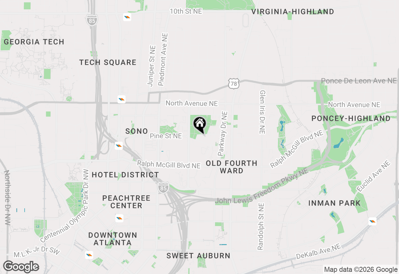 Map of 337 Pine Street Ne #B, Atlanta, GA 30308