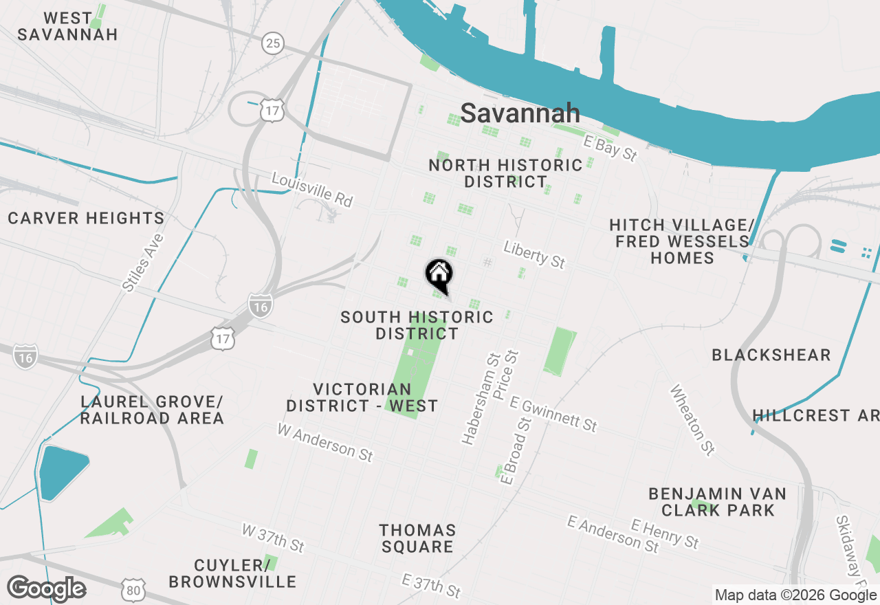 Map of 3 E Gordon Street, Savannah, GA 31401