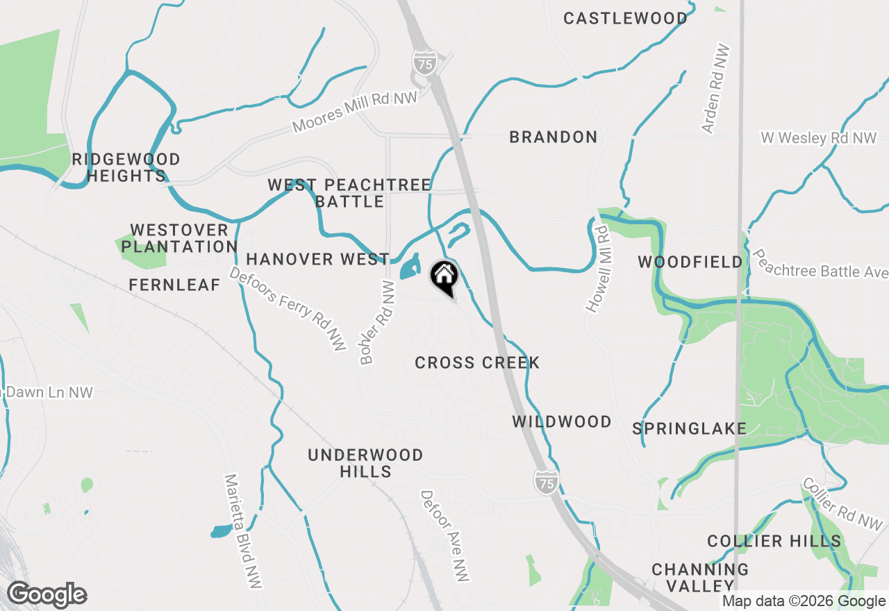 Map of 14 Cantey Place Nw, Atlanta, GA 30327
