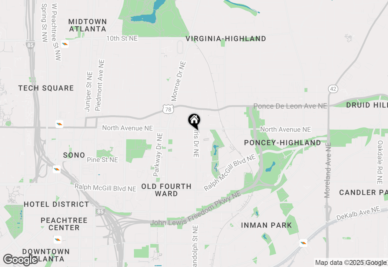 Map of 590 Glen Iris Drive Ne #A, Atlanta, GA 30308