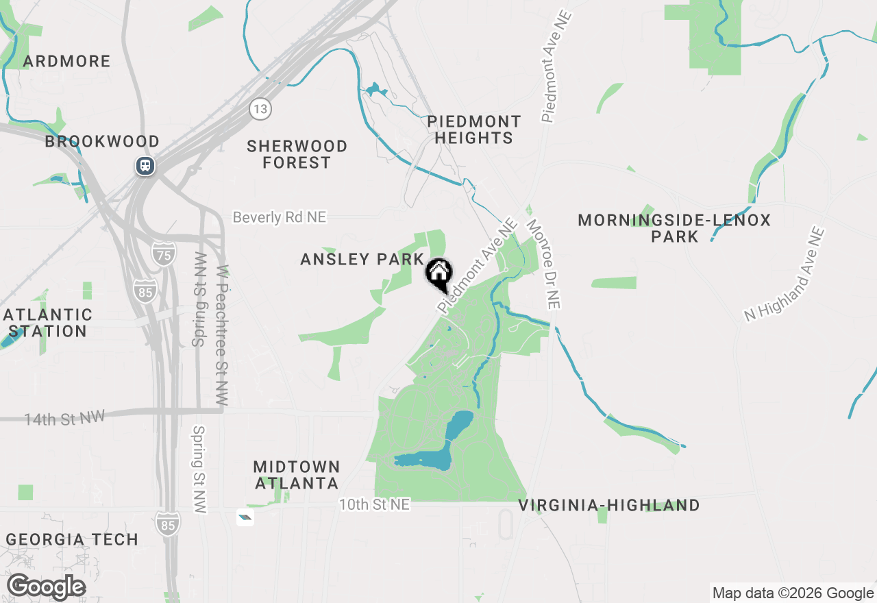 Map of 7 Park Lane Ne #J, Atlanta, GA 30309