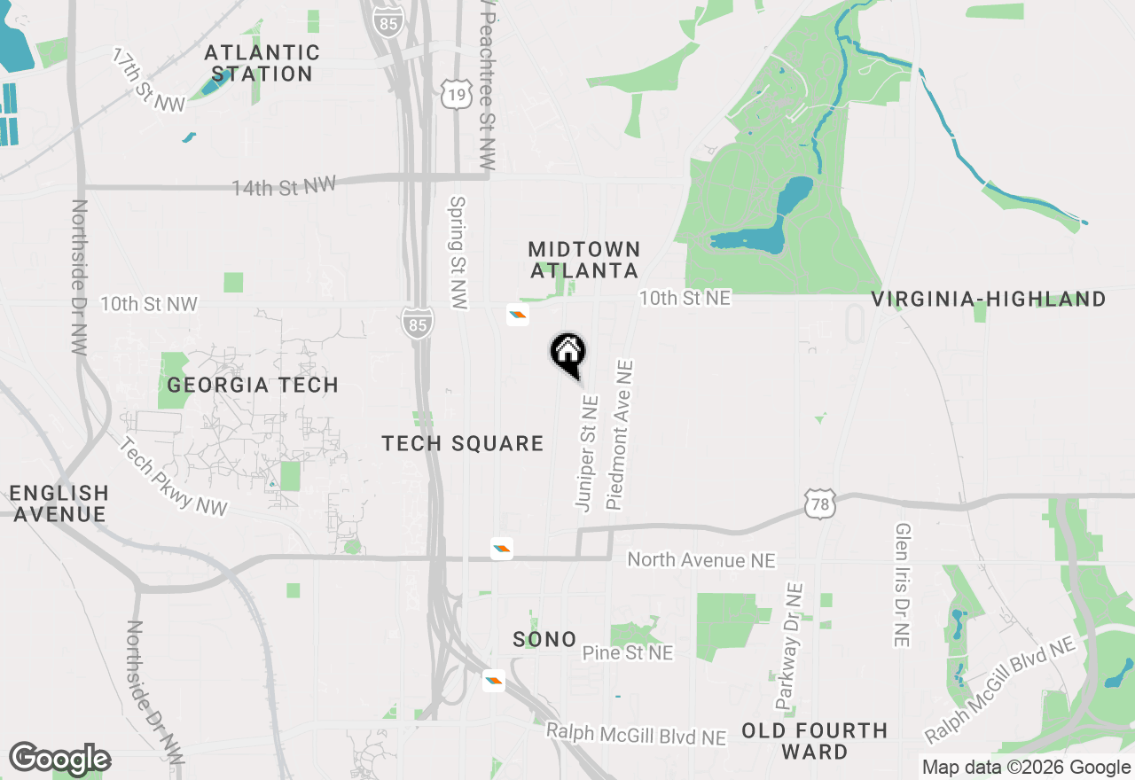 Map of 855 Peachtree Street Ne #2804, Atlanta, GA 30308