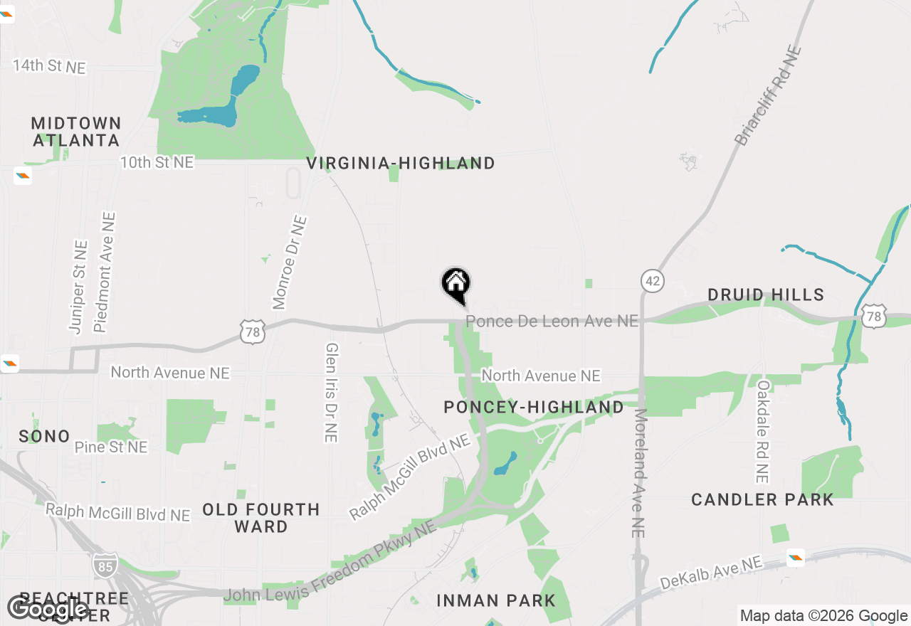 Map of 825 Highland Lane Ne #1115, Atlanta, GA 30306