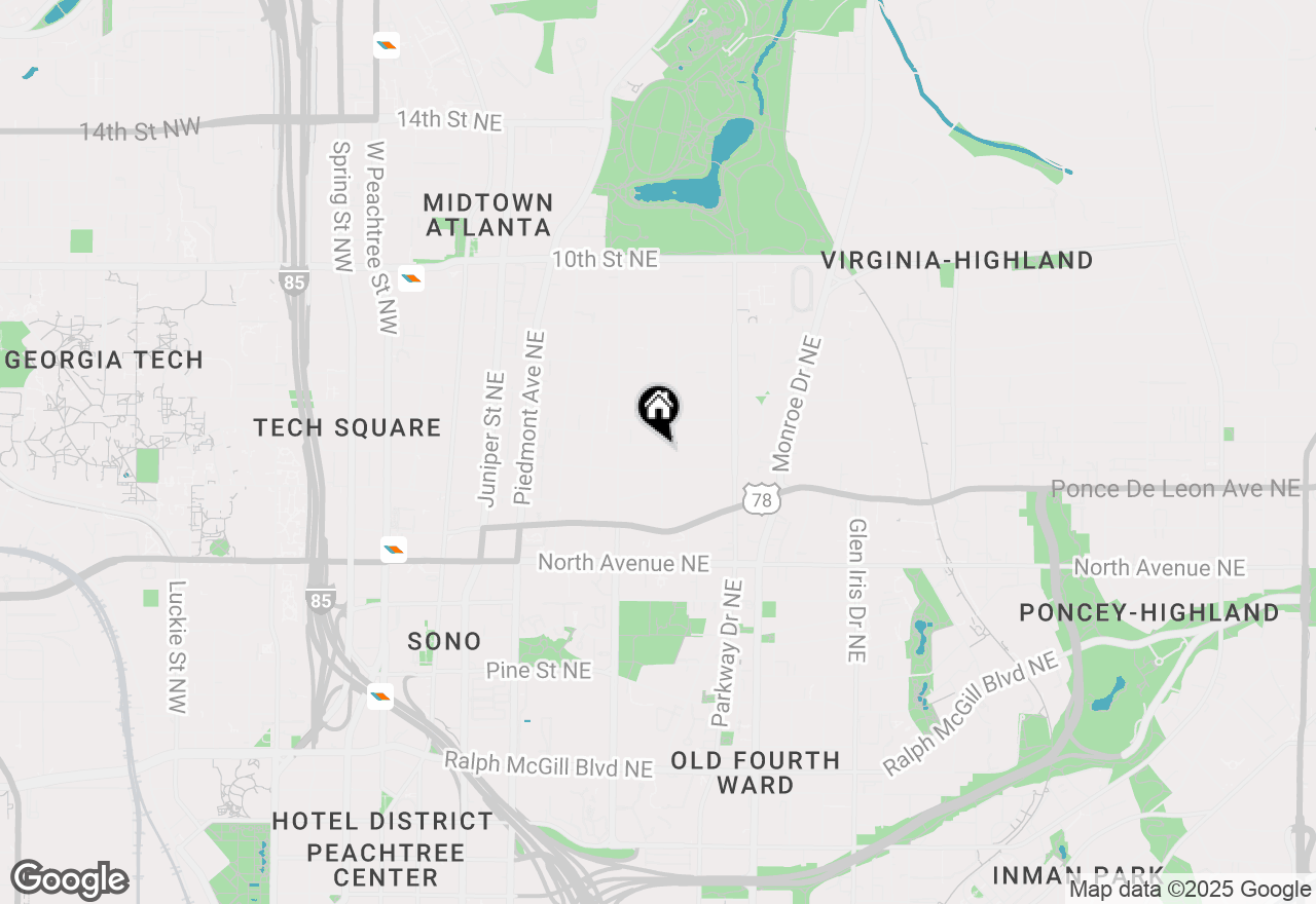 Map of 345 5th Street Ne #A, Atlanta, GA 30308