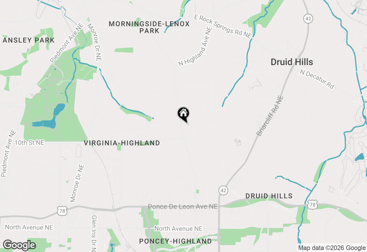 Map of 1071 N Highland Avenue #6, Atlanta, GA 30306