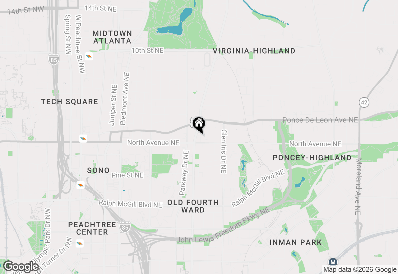 Map of 631 Boulevard Ne, Atlanta, GA 30308