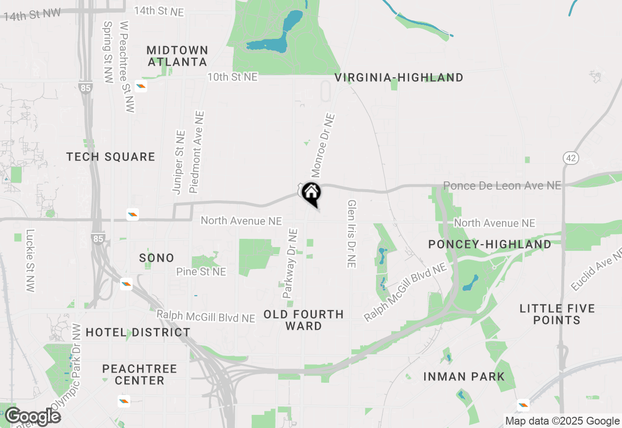 Map of 629 Boulevard Ne, Atlanta, GA 30308