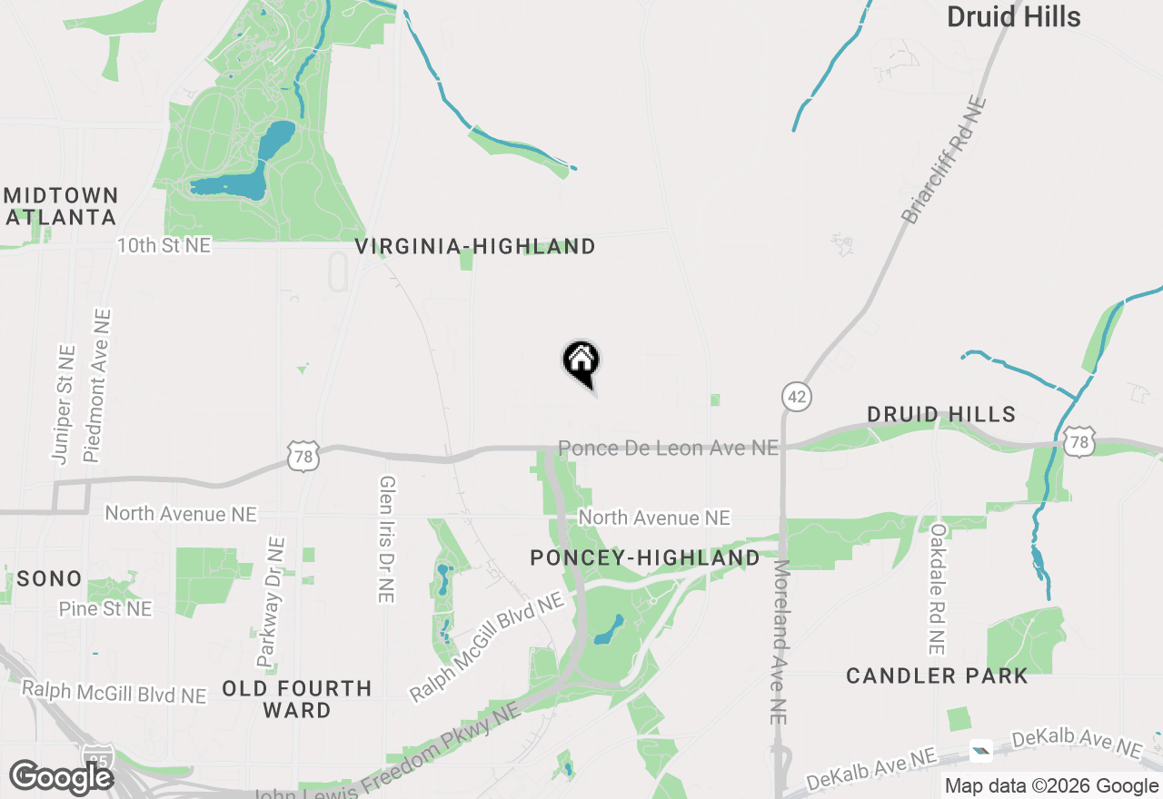 Map of 880 Saint Charles Avenue Ne #10, Atlanta, GA 30306