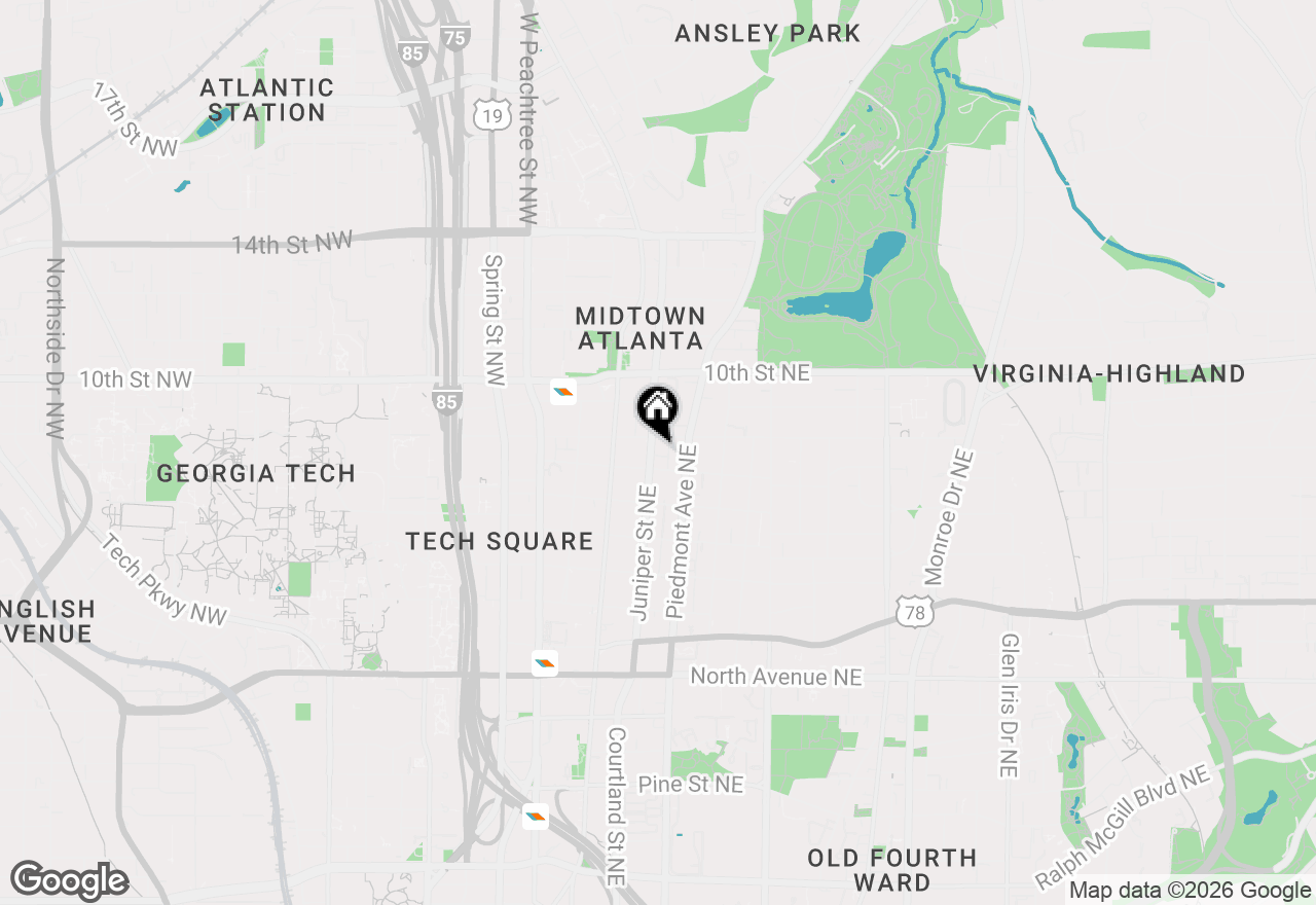 Map of 905 Juniper Street Ne #705, Atlanta, GA 30309