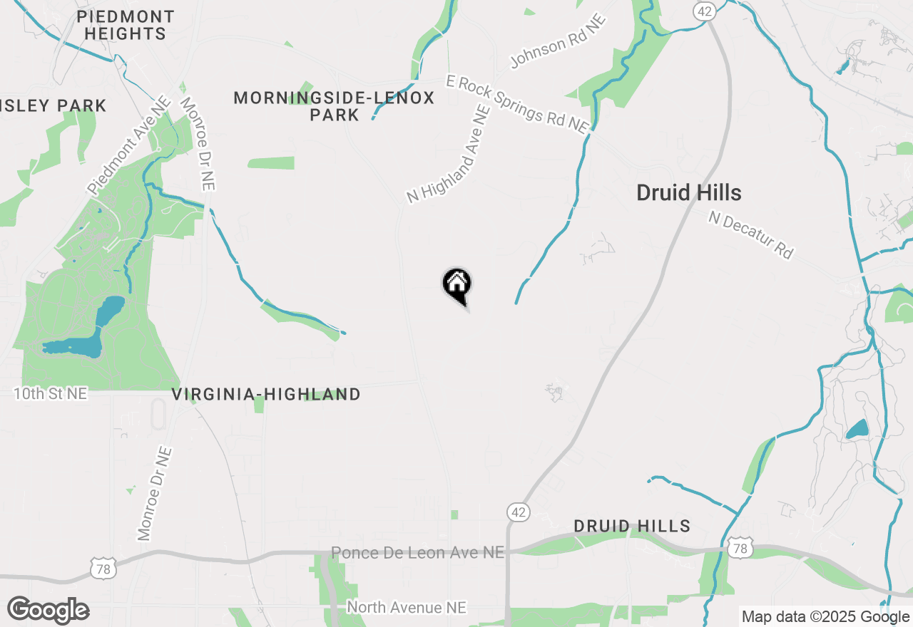 Map of 1074 Rosewood Drive Ne, Atlanta, GA 30306