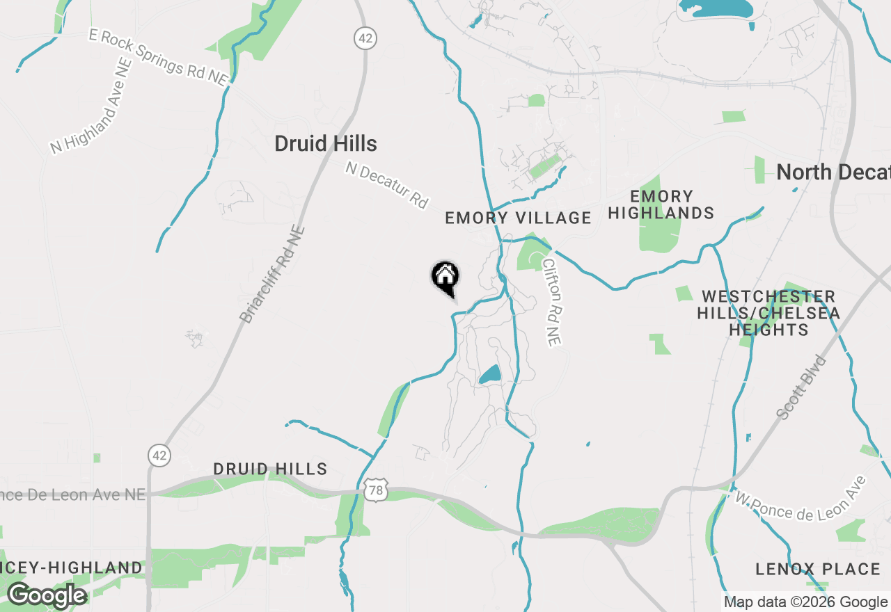 Map of 1176 Lullwater Road Ne, Atlanta, GA 30307