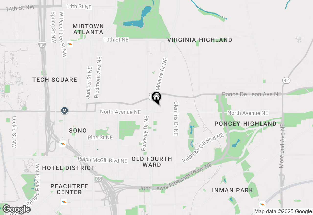 Map of 631 Boulevard Ne, Atlanta, GA 30308