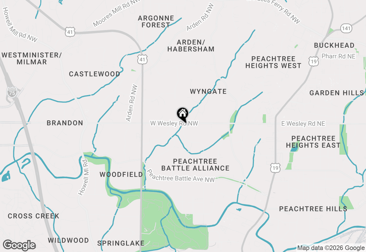 Map of 430 W Wesley Road Nw, Atlanta, GA 30305